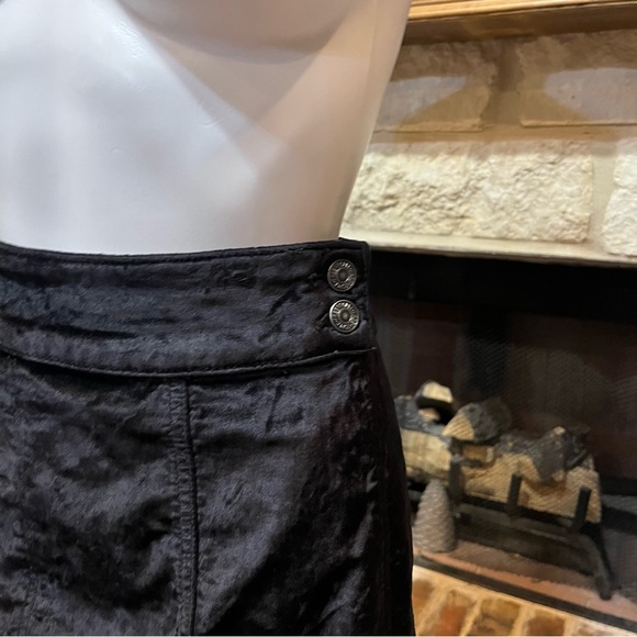 Free People Black Velvet Retro Mini Skirt - Picture 7 of 13